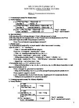 Đề cương ôn tập học kỳ I môn Tiếng Anh Lớp 8 - Năm học 2015-2016